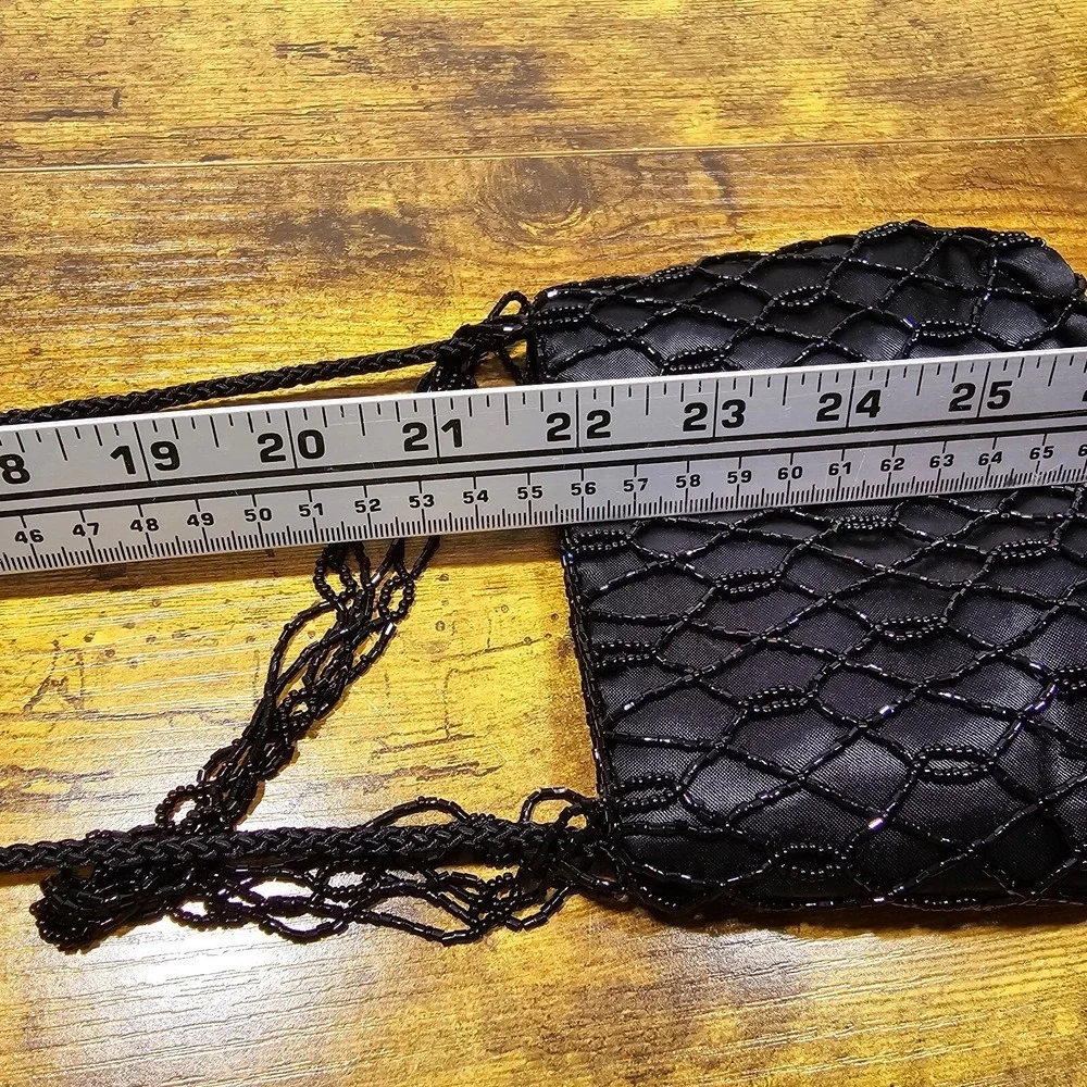 La Regale Black Beaded Clutch